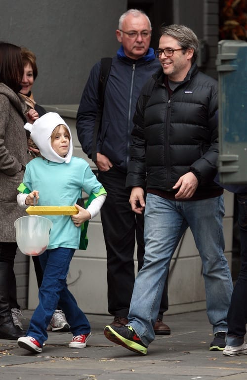 Matthew Broderick And Son James Trick Or Treating In New York (USA ONLY)