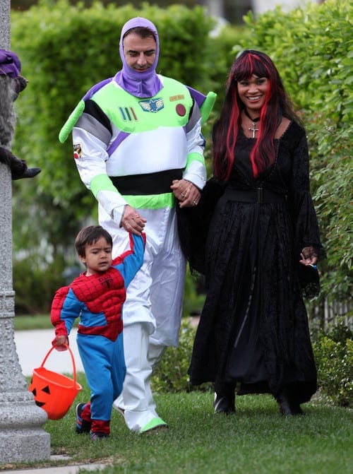 Chris Noth And Family Trick Or Treating In Brentwood