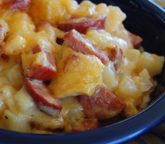 Cheese, Potato & Smoked Sausage Casserole - Modern Day Moms